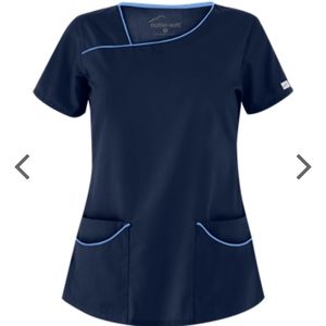 Women's Navy Blue Scrub Top